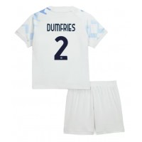 Inter Milan Denzel Dumfries #2 Bortedraktsett Barn 2025-26 Kortermet (+ Korte bukser)